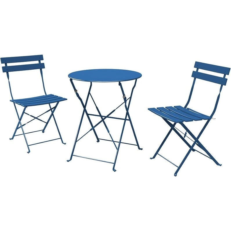 Ensemble bistro 3 pièces, mobilier de jardin pliable avec structure en acier de qualité supérieure, design portable pour bistro et balcon