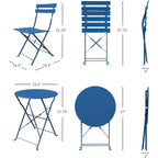 Ensemble bistro 3 pièces, mobilier de jardin pliable avec structure en acier de qualité supérieure, design portable pour bistro et balcon