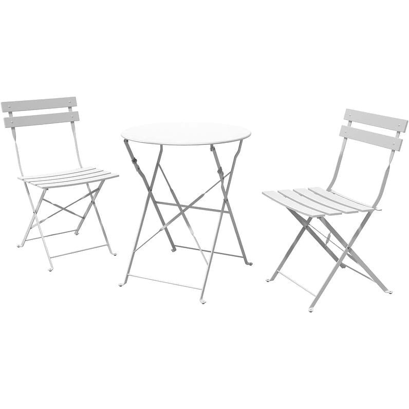 Ensemble bistro 3 pièces, mobilier de jardin pliable avec structure en acier de qualité supérieure, design portable pour bistro et balcon