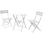 Ensemble bistro 3 pièces, mobilier de jardin pliable avec structure en acier de qualité supérieure, design portable pour bistro et balcon