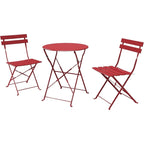 Ensemble bistro 3 pièces, mobilier de jardin pliable avec structure en acier de qualité supérieure, design portable pour bistro et balcon