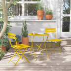 Ensemble bistro 3 pièces, mobilier de jardin pliable avec structure en acier de qualité supérieure, design portable pour bistro et balcon