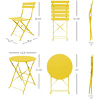 Ensemble bistro 3 pièces, mobilier de jardin pliable avec structure en acier de qualité supérieure, design portable pour bistro et balcon
