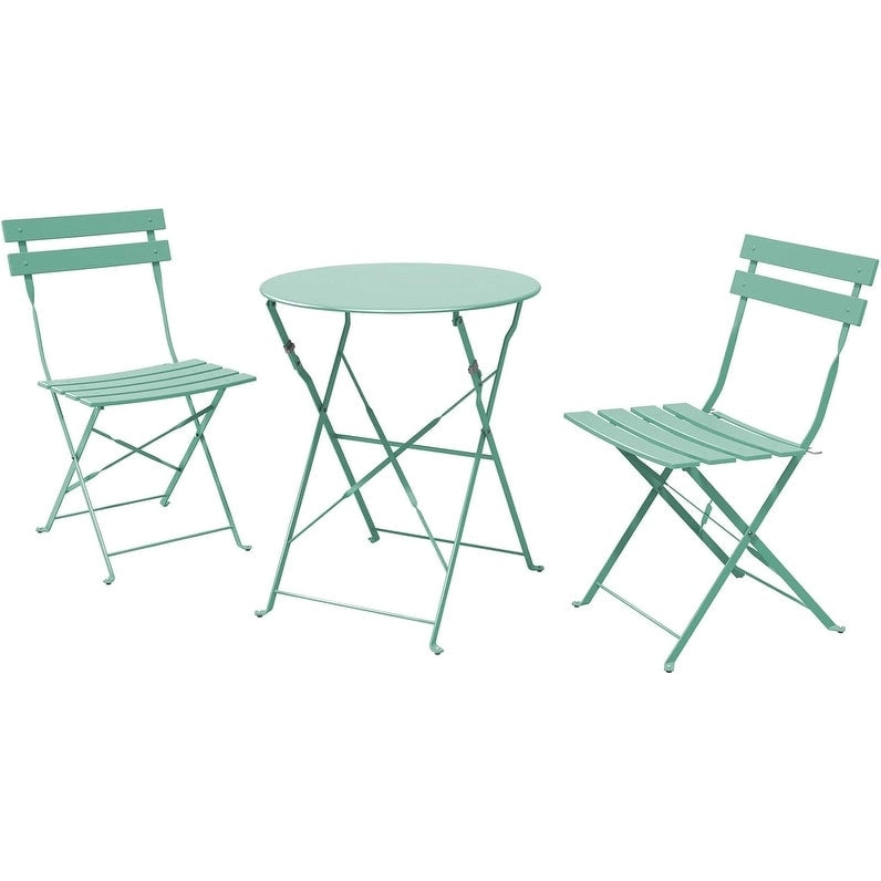 Ensemble bistro 3 pièces, mobilier de jardin pliable avec structure en acier de qualité supérieure, design portable pour bistro et balcon