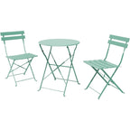 Ensemble bistro 3 pièces, mobilier de jardin pliable avec structure en acier de qualité supérieure, design portable pour bistro et balcon