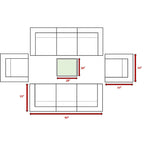 Ensemble de canapés 9 pièces LSI Antibes en résine tressée grise Sunbrella
