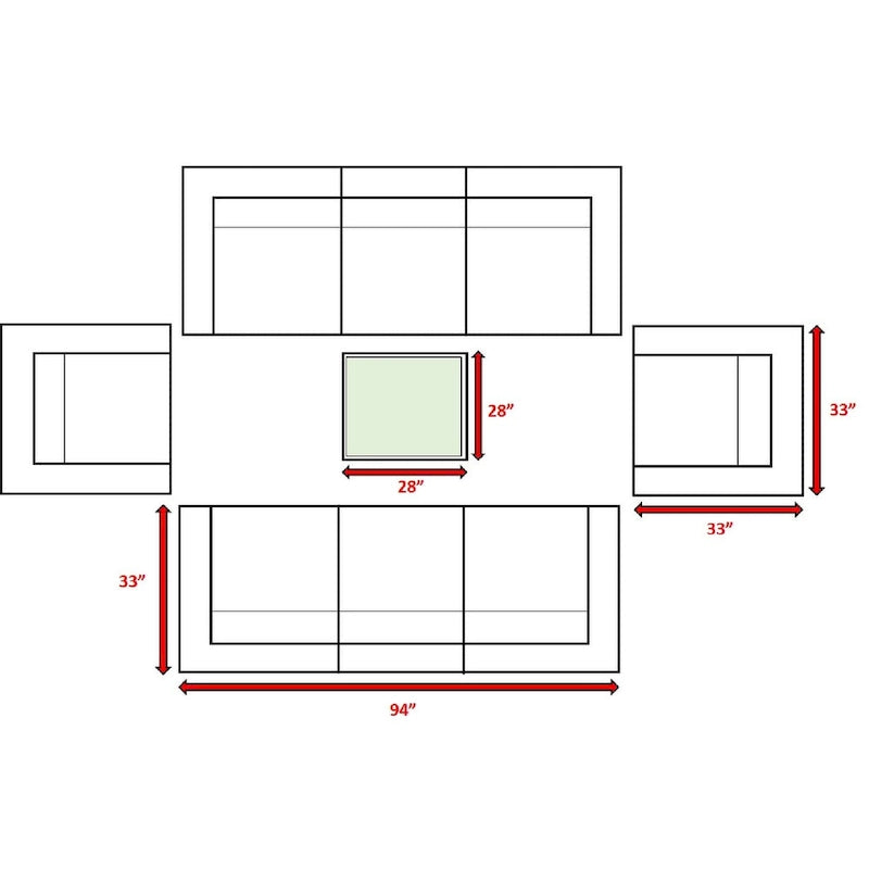 Ensemble de canapés 9 pièces LSI Antibes en résine tressée grise Sunbrella