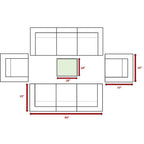 Ensemble de canapés 9 pièces LSI Antibes en résine tressée grise Sunbrella