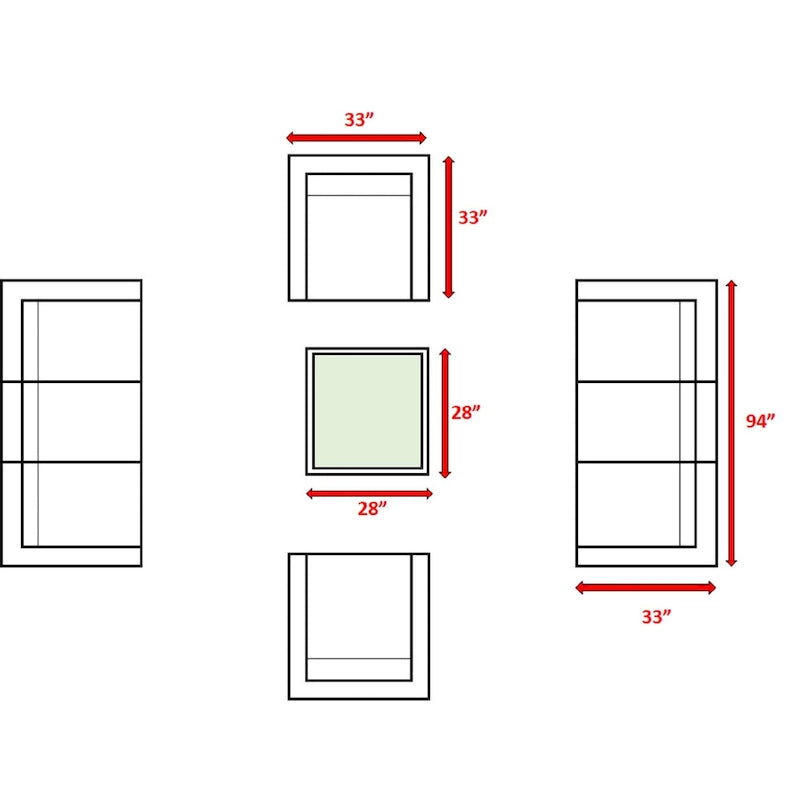 Ensemble de canapés 9 pièces LSI Antibes en résine tressée grise Sunbrella
