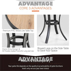 Ensemble bistro de patio 3 pièces comprenant chaises d'extérieur et table d'appoint ronde avec plateau imitation bois