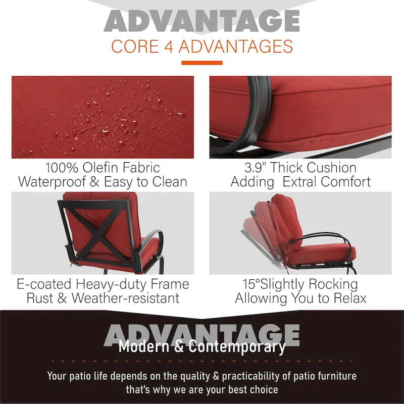 Ensemble bistro de patio 3 pièces comprenant chaises d'extérieur et table d'appoint ronde avec plateau imitation bois