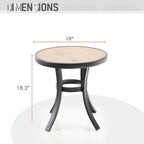 Ensemble bistro de patio 3 pièces comprenant chaises d'extérieur et table d'appoint ronde avec plateau imitation bois