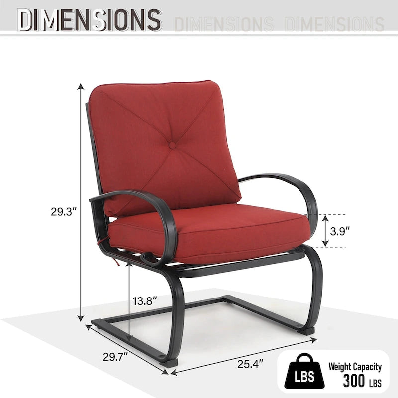 Ensemble bistro de patio 3 pièces comprenant chaises d'extérieur et table d'appoint ronde avec plateau imitation bois