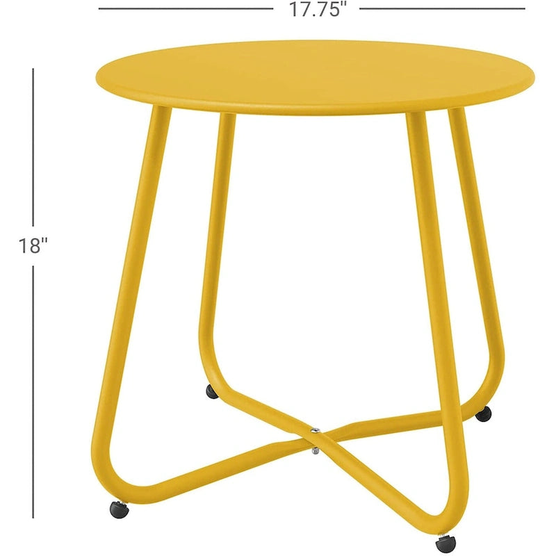 Table d'appoint ronde en acier pour extérieur