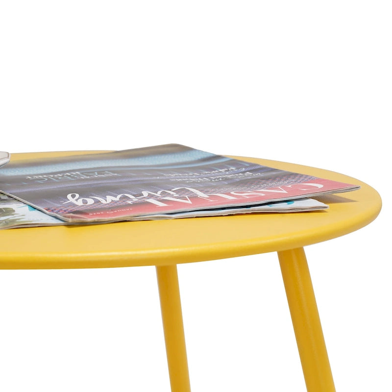 Table d'appoint ronde en acier pour extérieur