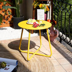 Table d'appoint ronde en acier pour extérieur