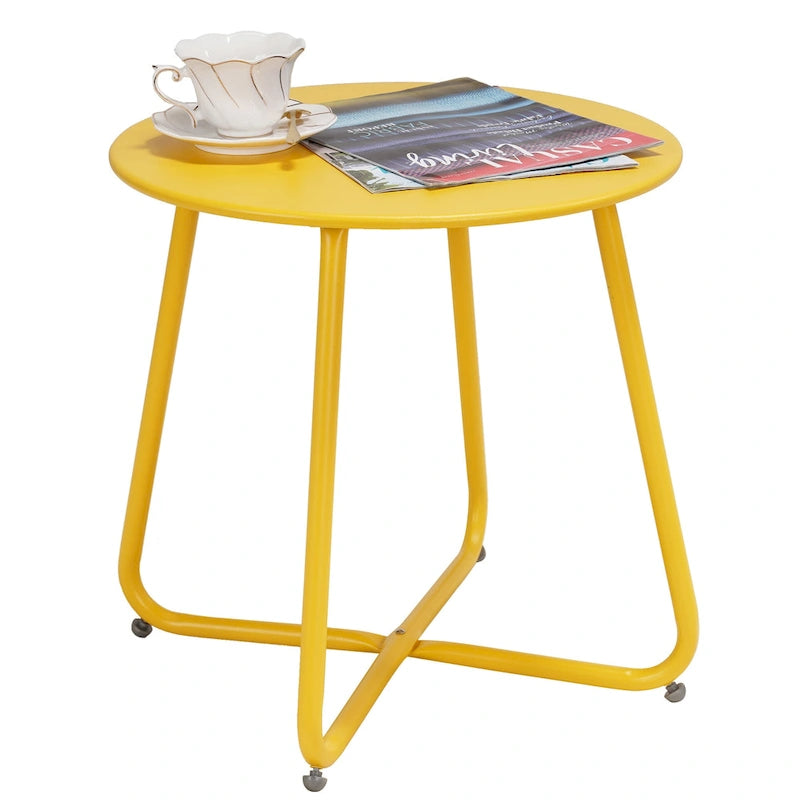 Table d'appoint ronde en acier pour extérieur