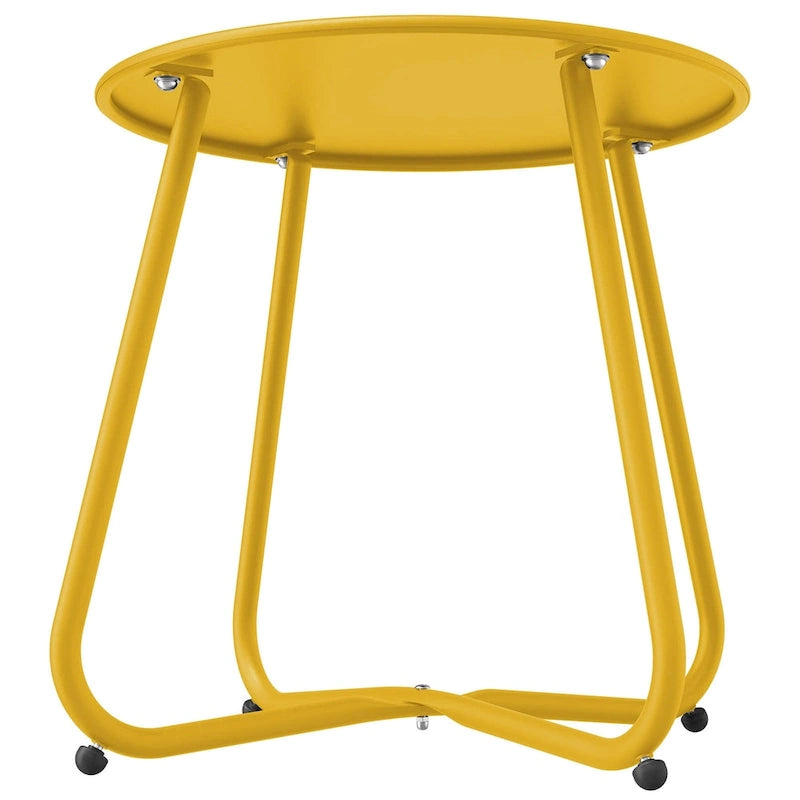 Table d'appoint ronde en acier pour extérieur