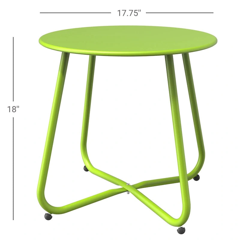 Table d'appoint ronde en acier pour extérieur