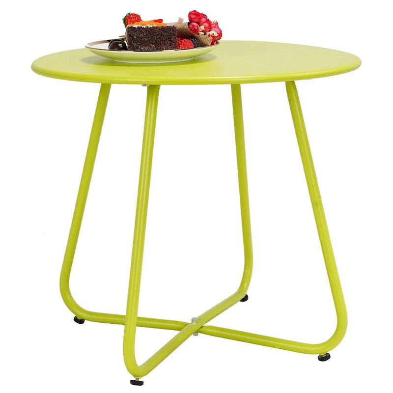 Table d'appoint ronde en acier pour extérieur