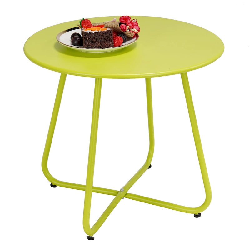Table d'appoint ronde en acier pour extérieur