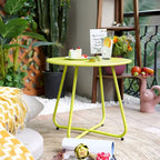 Table d'appoint ronde en acier pour extérieur