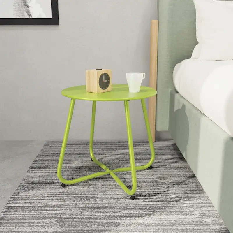 Table d'appoint ronde en acier pour extérieur