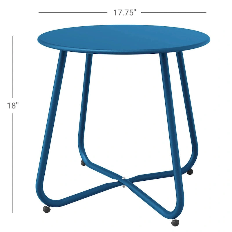 Table d'appoint ronde en acier pour extérieur