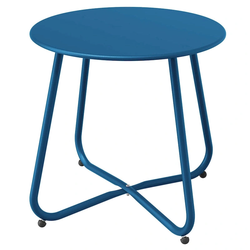 Table d'appoint ronde en acier pour extérieur