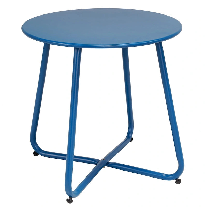 Table d'appoint ronde en acier pour extérieur