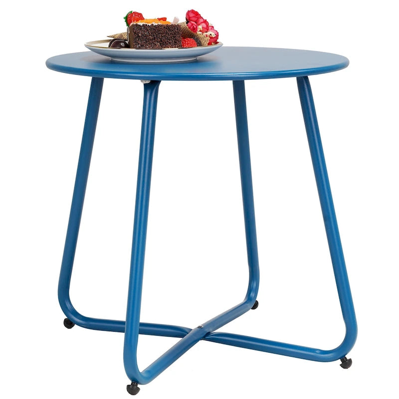 Table d'appoint ronde en acier pour extérieur