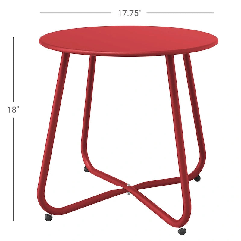 Table d'appoint ronde en acier pour extérieur