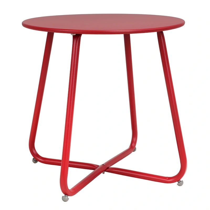 Table d'appoint ronde en acier pour extérieur