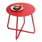 Table d'appoint ronde en acier pour extérieur