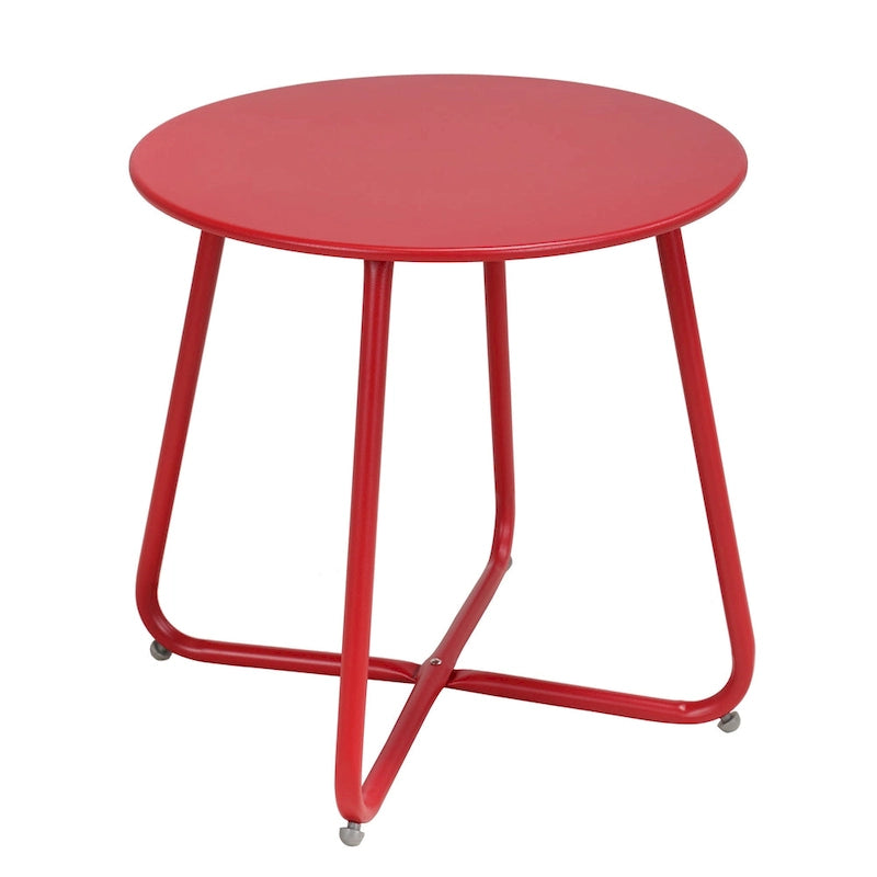Table d'appoint ronde en acier pour extérieur