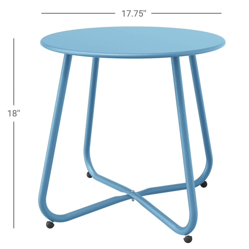 Table d'appoint ronde en acier pour extérieur