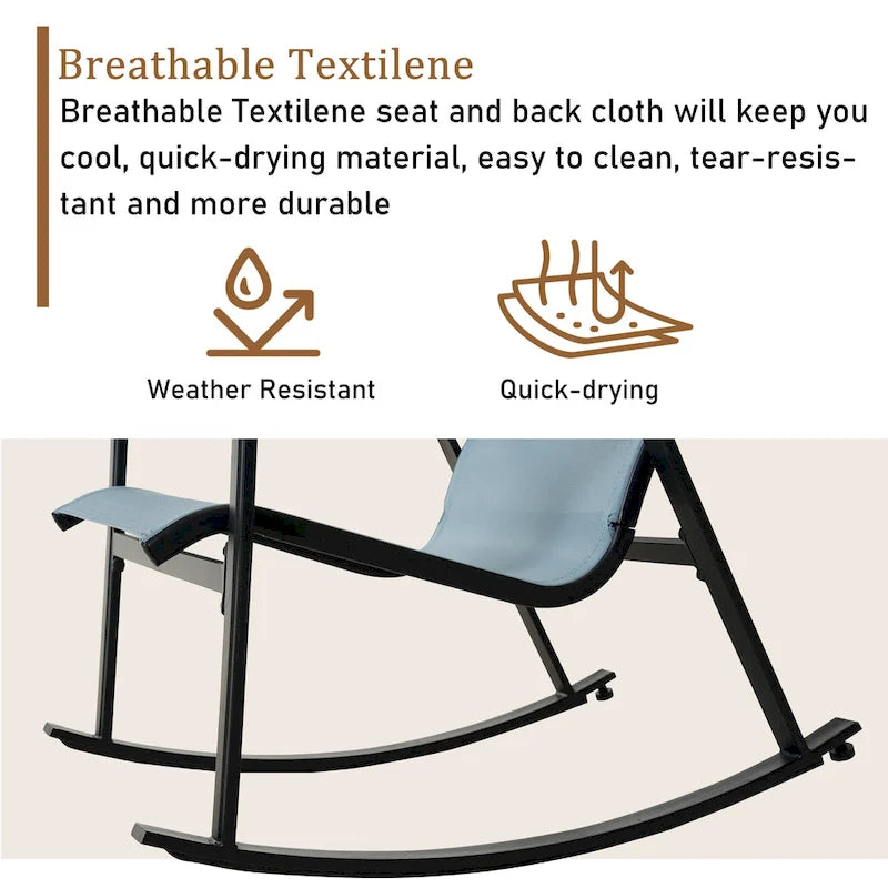 Fauteuil à bascule Teslin amovible à cadre en fer simple