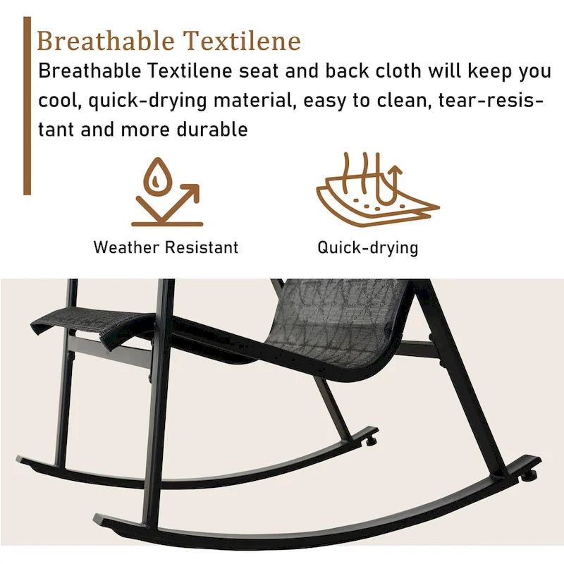 Fauteuil à bascule Teslin amovible à cadre en fer simple
