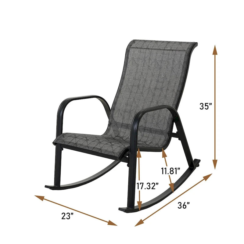 Fauteuil à bascule Teslin amovible à cadre en fer simple