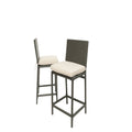 Tabouret de bar Kenwick avec dossier et coussin, lot de 2