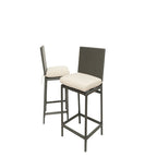 Tabouret de bar Kenwick avec dossier et coussin, lot de 2