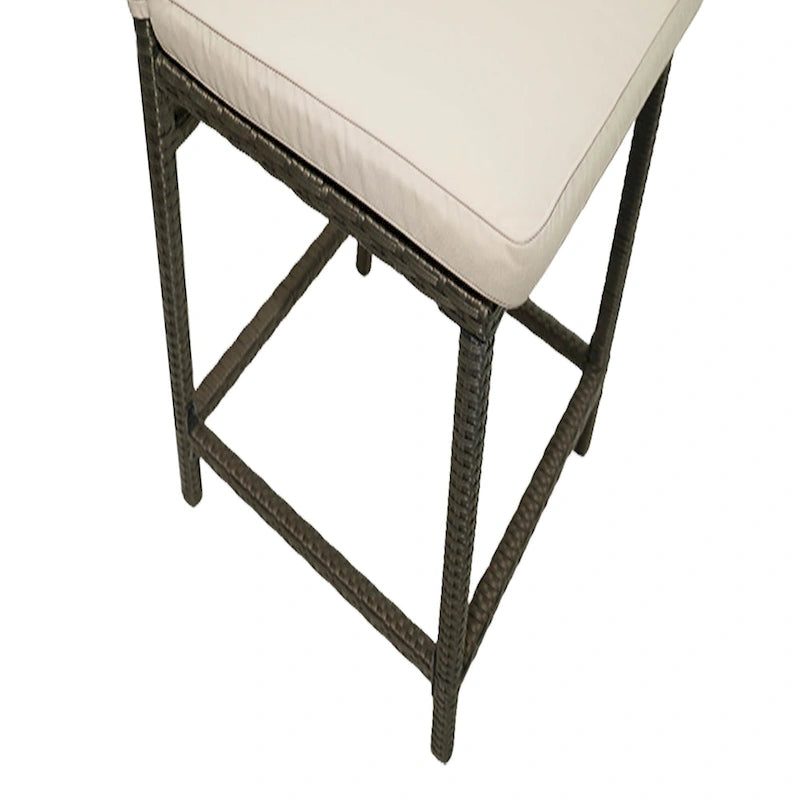 Tabouret de bar Kenwick avec dossier et coussin, lot de 2