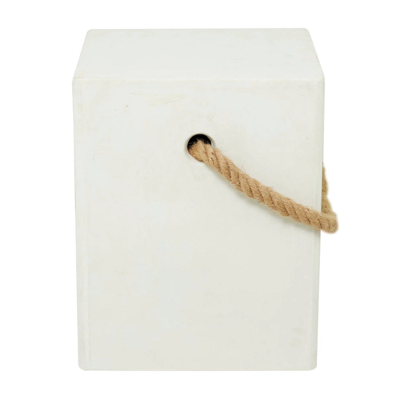 Table d'appoint d'extérieur contemporaine en fibre d'argile - 15 x 15 x 18