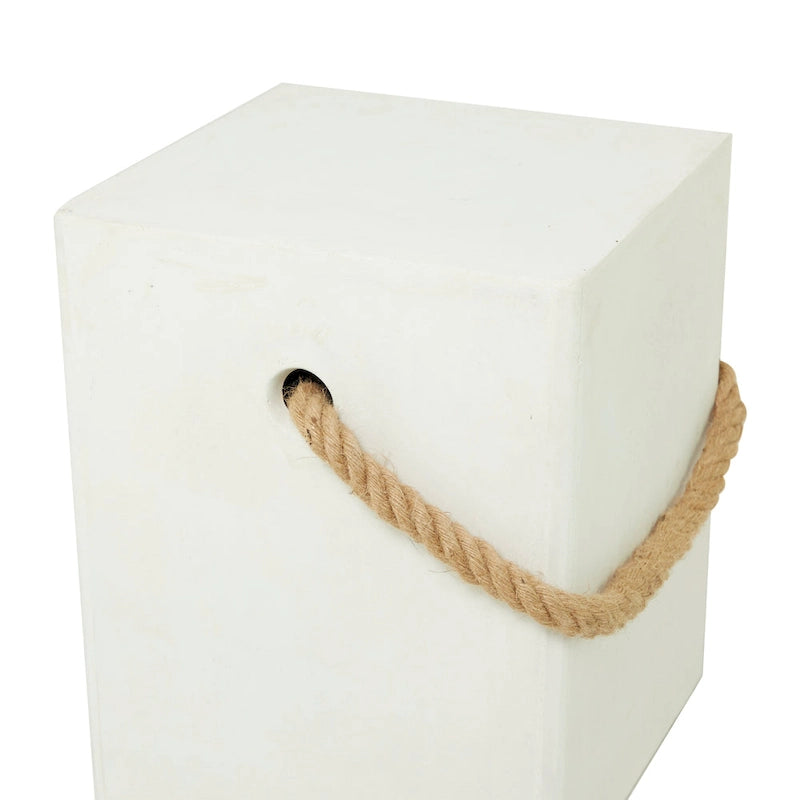 Table d'appoint d'extérieur contemporaine en fibre d'argile - 15 x 15 x 18