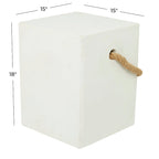 Table d'appoint d'extérieur contemporaine en fibre d'argile - 15 x 15 x 18