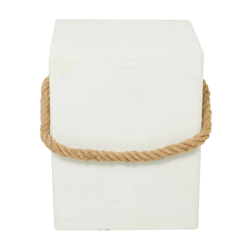 Table d'appoint d'extérieur contemporaine en fibre d'argile - 15 x 15 x 18