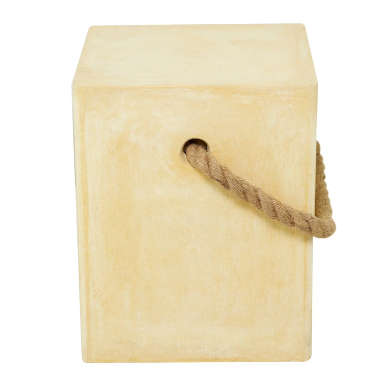 Table d'appoint d'extérieur contemporaine en fibre d'argile - 15 x 15 x 18