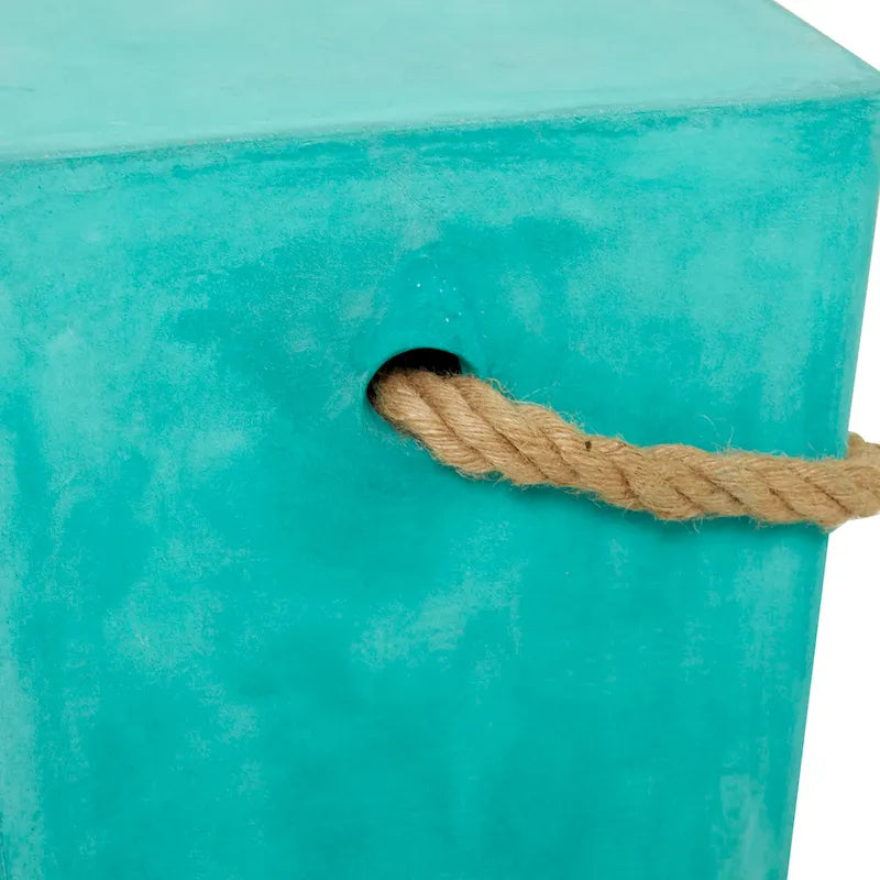 Table d'appoint d'extérieur contemporaine en fibre d'argile - 15 x 15 x 18