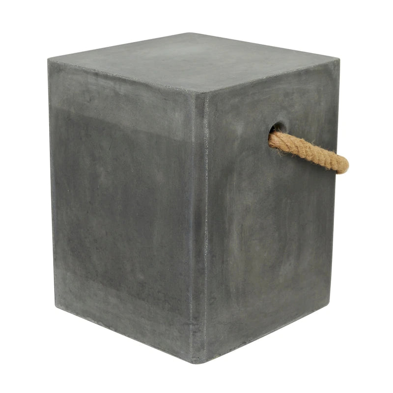 Table d'appoint d'extérieur contemporaine en fibre d'argile - 15 x 15 x 18