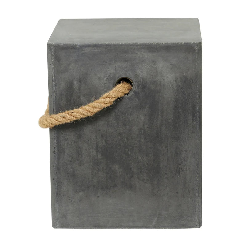 Table d'appoint d'extérieur contemporaine en fibre d'argile - 15 x 15 x 18
